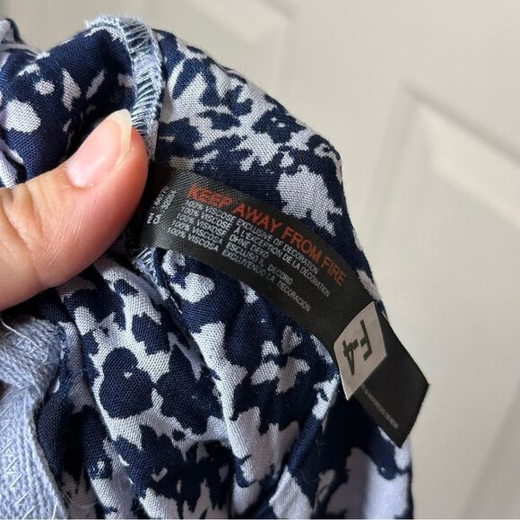 Intimately Free People Blue Floral Print Criss Cross Back Be Kind Bodysuit Sz L - Picture 9 of 9